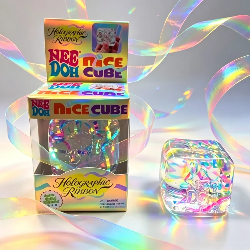 NeeDoh Holographic Ribbon Nice - огляд і ціна Fidget Cube Original